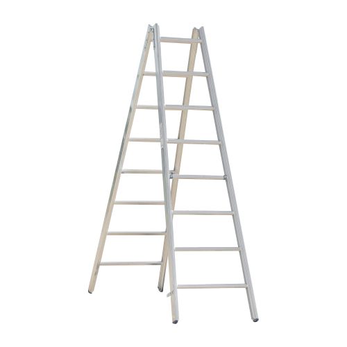 Alu-Sprossen Stehleiter Mod. 000 - Sprossenanzahl: 2 x 8, Länge: 2,34 m