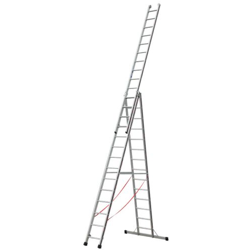 Euro-Profi Mehrzweckleiter 3-tlg. Mod. S307 - Sprossenanzahl: 3 x 14, max. Arbeitshöhe: 10,70 m