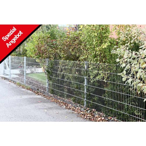 Gitterzaun Zaunset - verzinkt, 10 m, Höhe: 143 cm, Doppelstabmatten 6/5/6 Josef Steiner Gartenzaun Komplettset