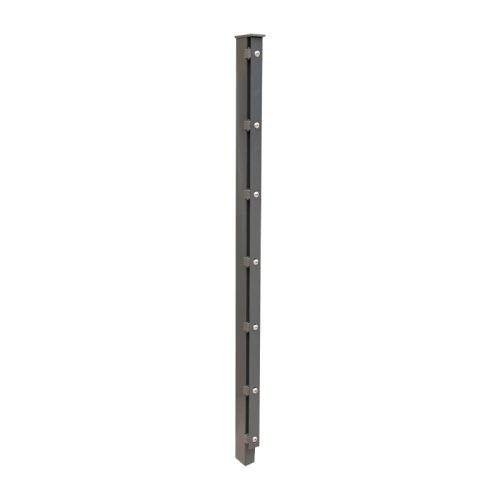 Zaunpfosten Mod. A - Ausführung: anthrazit beschichtet, für Zaunhöhe: 43 cm, Länge: 45 cm, Befestigungspunkte: 3