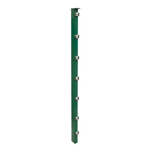 Zaunpfosten Mod. P - Ausführung: grün beschichtet, für Zaunhöhe: 183 cm, Länge: 240 cm, Befestigungspunkte: 10