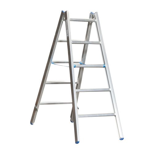 Alu-Sprossen Stehleiter für Maler Mod. M - Sprossenanzahl: 2 x 5, Länge: ca. 1,75 m