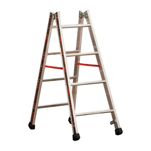 Alu-Sprossen Stehleiter Mod. S305 - Sprossenanzahl: 2 x 4, Länge: 1,25 m