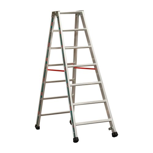 Alu-Stufen Stehleiter Mod. S30577 - Stufenanzahl: 2 x 7, Länge: 1,75 m