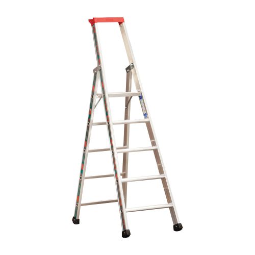 Euro-Profi Alu Stufenstehleiter Mod. S32577 - Stufenanzahl: 5, Länge: 1,90 m