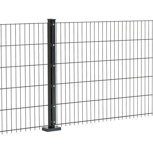 Doppelstabmattenzaun David 6/5/6 mm - Ausführung: anthrazit beschichtet, Höhe: 123 cm, Länge: 251 cm