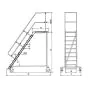 Wartungsbühne Nr. 513 - Winkel: 60°, Stufenanzahl: 14, Stufenbreite: 800 mm, senkrechte Höhe: 3500 mm