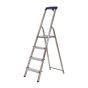 Haushaltsleiter Alu mit Sicherheitsbügel und Ablageschale Mod. KHA - Stufenanzahl: 4, Plattformhöhe: 0,77 m