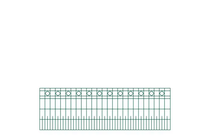 Schmuckzaun Madrid - Farbe: grün, Höhe: 81 cm, Länge: 251 cm