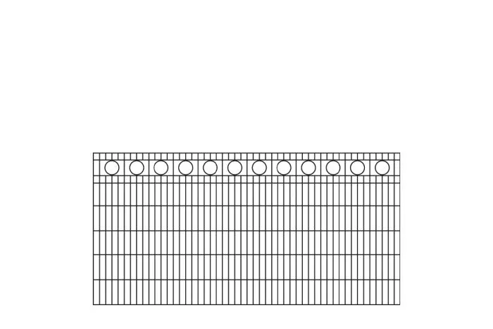 Schmuckzaun Rom - Ausführung: anthrazit beschichtet, Höhe: 123 cm, Länge: 251 cm