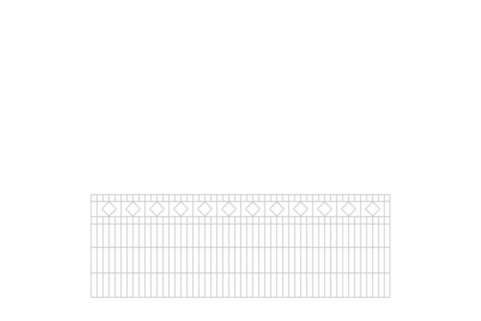 Schmuckzaun Barcelona - Ausführung: verzinkt, Höhe: 83 cm, Länge: 251 cm