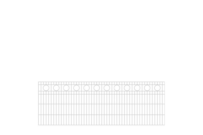 Schmuckzaun Rom - Ausführung: verzinkt, Höhe: 83 cm, Länge: 251 cm