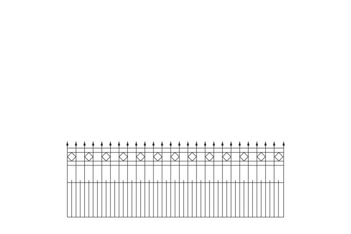 Schmuckzaun Richmond - Farbe: anthrazit, Höhe: 90 cm, Länge: 251 cm