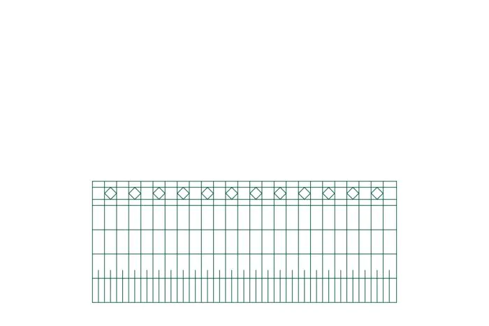 Schmuckzaun Madrid - Farbe: grün, Höhe: 101 cm, Länge: 251 cm