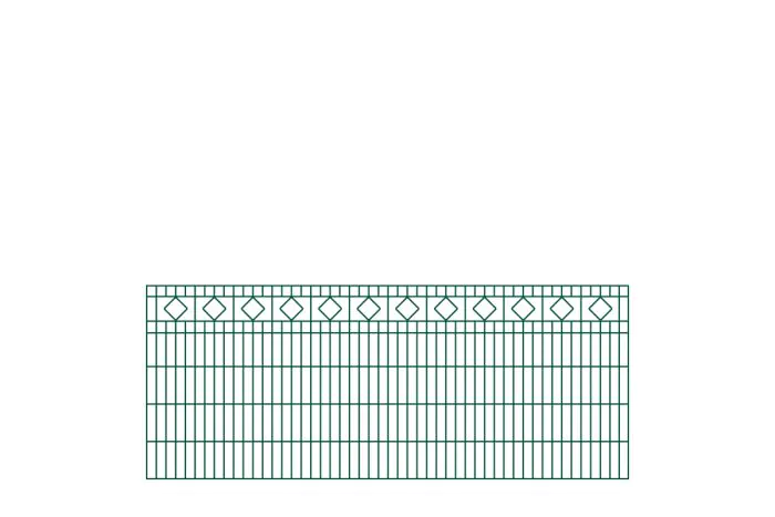 Schmuckzaun Barcelona - Ausführung: grün beschichtet, Höhe: 103 cm, Länge: 251 cm
