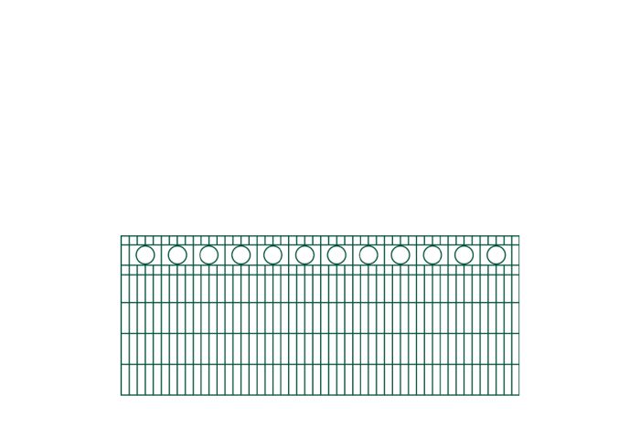 Schmuckzaun Rom - Ausführung: grün beschichtet, Höhe: 103 cm, Länge: 251 cm