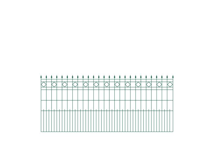 Schmuckzaun Richmond - Farbe: grün, Höhe: 110 cm, Länge: 251 cm