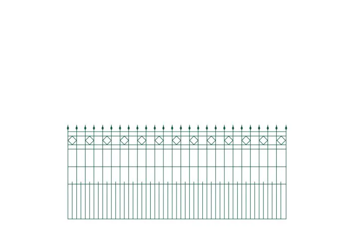 Schmuckzaun Richmond - Farbe: grün, Höhe: 110 cm, Länge: 251 cm