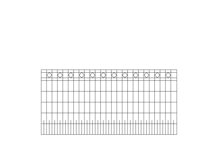 Schmuckzaun Madrid - Farbe: anthrazit, Höhe: 121 cm, Länge: 251 cm