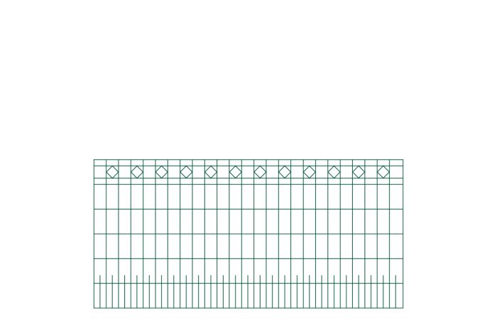 Schmuckzaun Madrid - Farbe: grün, Höhe: 121 cm, Länge: 251 cm