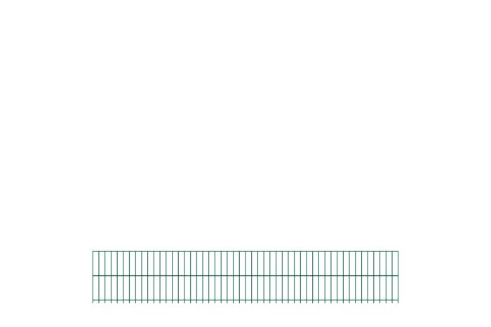 Doppelstabmattenzaun David 6/5/6 mm - Ausführung: grün beschichtet, Höhe: 43 cm, Länge: 251 cm