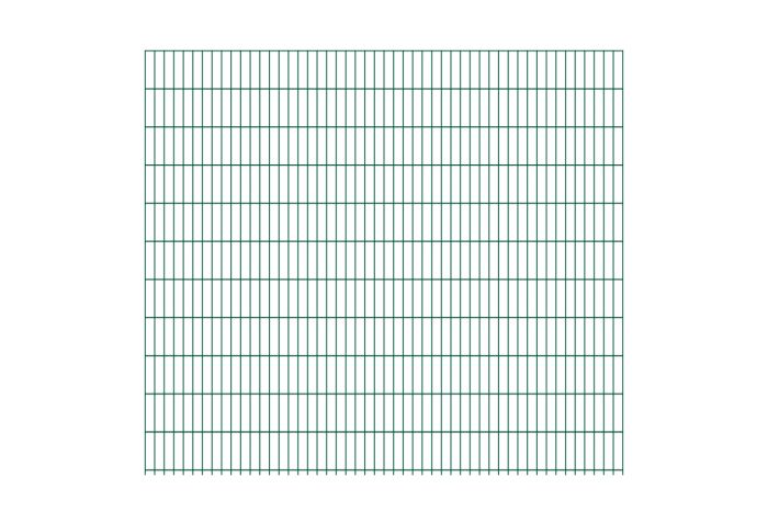 Doppelstabmattenzaun David 6/5/6 mm - Ausführung: grün beschichtet, Höhe: 223 cm, Länge: 251 cm