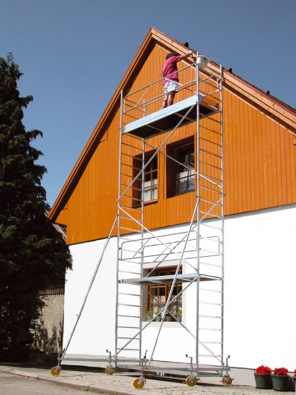 Alu-Fahrgerüst 2. Wahl, Breite: 0,80 m, Länge: 2,50 m - Arbeitsh.: 10,60 m