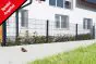Zaun Gartenzaun Komplettset 10 m, Farbe: anthrazit, Höhe: 83 cm, mit Fußplatten, Doppelstabmatten 6/5/6