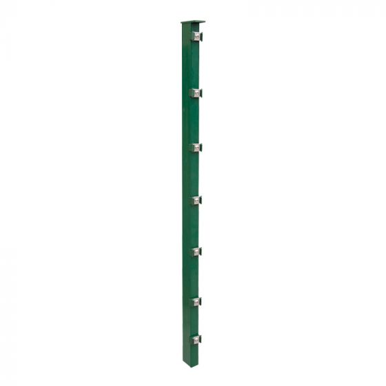 Zaunpfosten Mod. P - Ausführung: grün beschichtet, für Zaunhöhe: 103 cm, Länge: 108,5 cm, Befestigungspunkte: 6