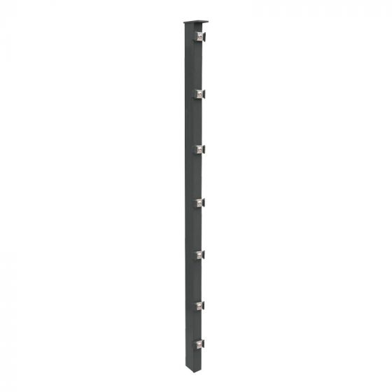 Zaunpfosten Mod. P - Ausführung: anthrazit beschichtet, für Zaunhöhe: 163 cm, Länge: 168,5 cm, Befestigungspunkte: 9