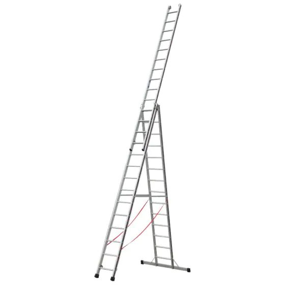 Euro-Profi Mehrzweckleiter 3-tlg. Mod. S307 - Sprossenanzahl: 3 x 14, max. Arbeitshöhe: 10,70 m