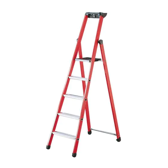 Stufenstehleiter Fiberglas Mod. 4372 - Stufenanzahl: 5, Plattformhöhe: 114 cm