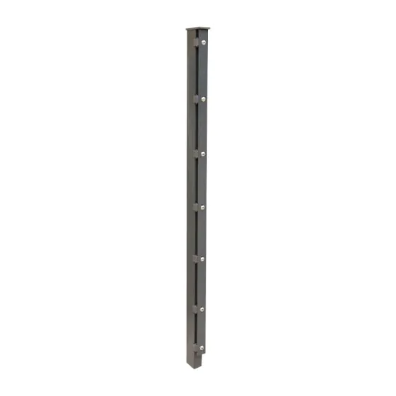 Zaunpfosten Mod. A - Ausführung: anthrazit beschichtet, für Zaunhöhe: 203 cm, Länge: 260 cm, Befestigungspunkte: 11