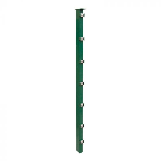 Zaunpfosten Mod. P - Ausführung: grün beschichtet, für Zaunhöhe: 163 cm, Länge: 220 cm, Befestigungspunkte: 9
