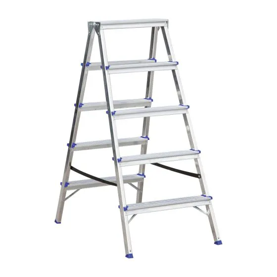 Stehleiter Aluleiter  Mod. KDSS - Stufenanzahl: 2 x 5, Höhe der obersten Stufen: 1,08 m