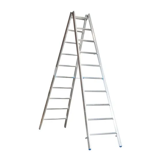 Alu-Sprossen Stehleiter für Maler Mod. M - Sprossenanzahl: 2 x 10, Länge: ca. 3,25 m