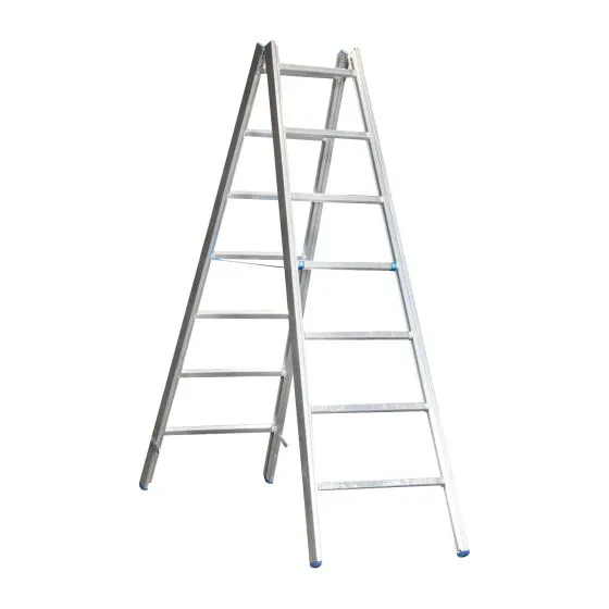 Alu-Sprossen Stehleiter für Maler Mod. M - Sprossenanzahl: 2 x 7, Länge: ca. 2,35 m