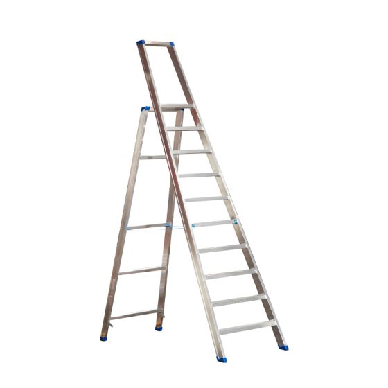 Alu-Stufen Stehleiter Mod. PL - Stufenanzahl: 10, Gesamthöhe mit Bügel: 2,78 m