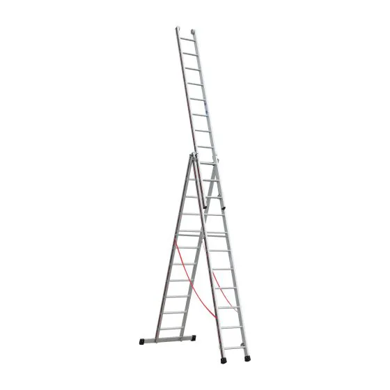 Euro-Profi Mehrzweckleiter 3-tlg. Mod. S307 - Sprossenanzahl: 3 x 11, max. Arbeitshöhe: 8,75 m