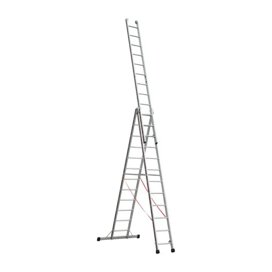 Euro-Profi Mehrzweckleiter 3-tlg. Mod. S307 - Sprossenanzahl: 3 x 12, max. Arbeitshöhe: 9,30 m