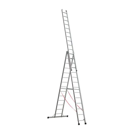 Euro-Profi Mehrzweckleiter 3-tlg. Mod. S307 - Sprossenanzahl: 3 x 14, max. Arbeitshöhe: 10,70 m