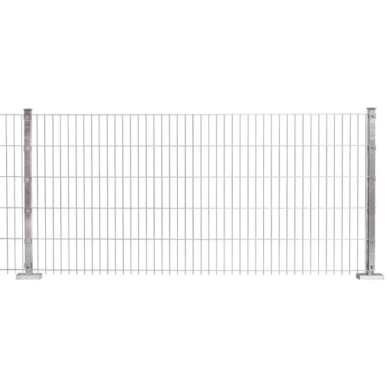 Doppelstabmattenzaun David 6/5/6 mm - Ausführung: verzinkt, Höhe: 223 cm, Länge: 251 cm