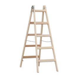 Holzleiter Doppelleiter Mod. HZ - Sprossenanzahl: 2 x 5, Länge: 1,66 m