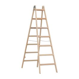 Holzleiter Doppelleiter Mod. HZ - Sprossenanzahl: 2 x 7, Länge: 2,26 m
