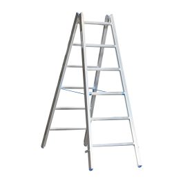 Alu-Sprossen Stehleiter für Maler Mod. M - Sprossenanzahl: 2 x 6, Länge: ca. 2,05 m