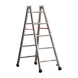 Alu-Sprossen Stehleiter Mod. S305 - Sprossenanzahl: 2 x 5, Länge: 1,55 m