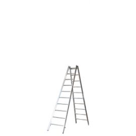 Alu-Sprossen Stehleiter für Maler Mod. M - Sprossenanzahl: 2 x 11, Länge: ca. 3,55 m