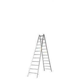 Alu-Sprossen Stehleiter für Maler Mod. M - Sprossenanzahl: 2 x 12, Länge: ca. 3,85 m