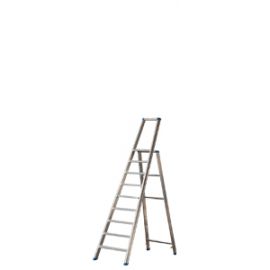 Alu-Stufen Stehleiter Mod. PL - Stufenanzahl: 9, Gesamthöhe mit Bügel: 2,57 m