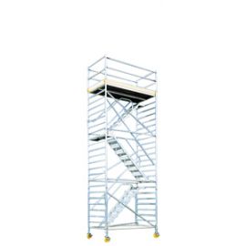 Alu Fahrgerüst Mod. F (Treppenturm) - Breite: 1,30 m, Länge: 2,50 m - Arbeitshöhe: 8,30 m